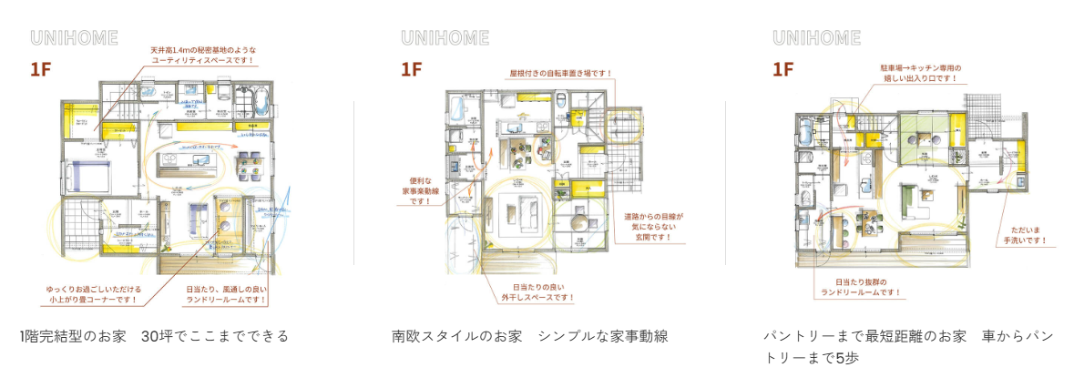 注文住宅 デザイン実例 平屋・2階建て UNIHOME