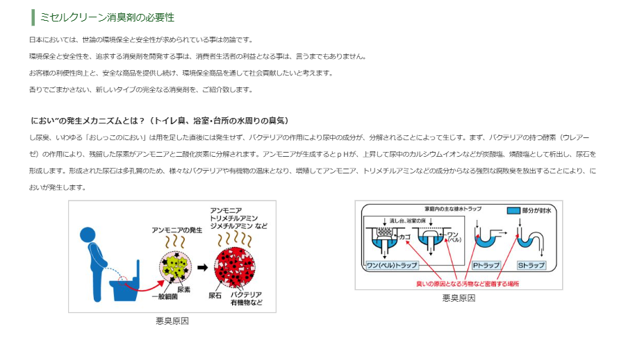 高い消臭効果を実現するミセルクリーンの介護用消臭スプレーとペット用消臭剤
