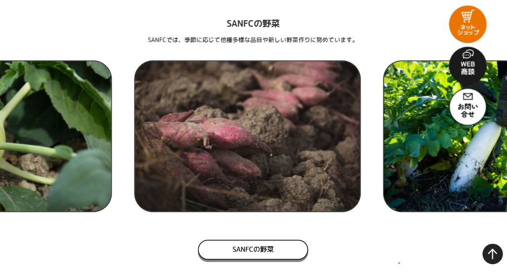 SANFCのこだわり野菜ラインナップ